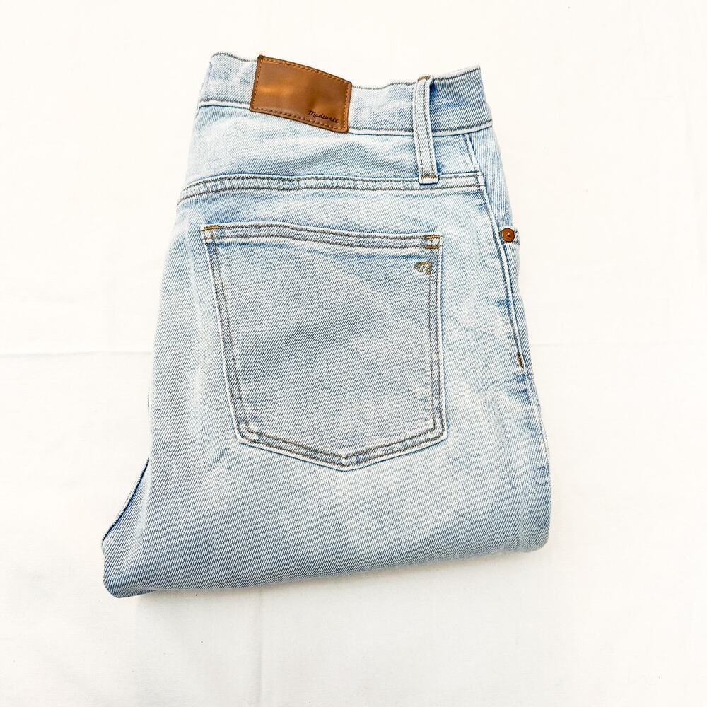 Madewell Mid-Rise Classic Straight Denim Jeans Light Wash Ripped Size 29